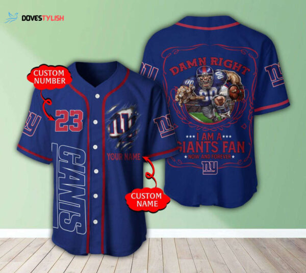 New York Giants Personalized Baseball Jersey