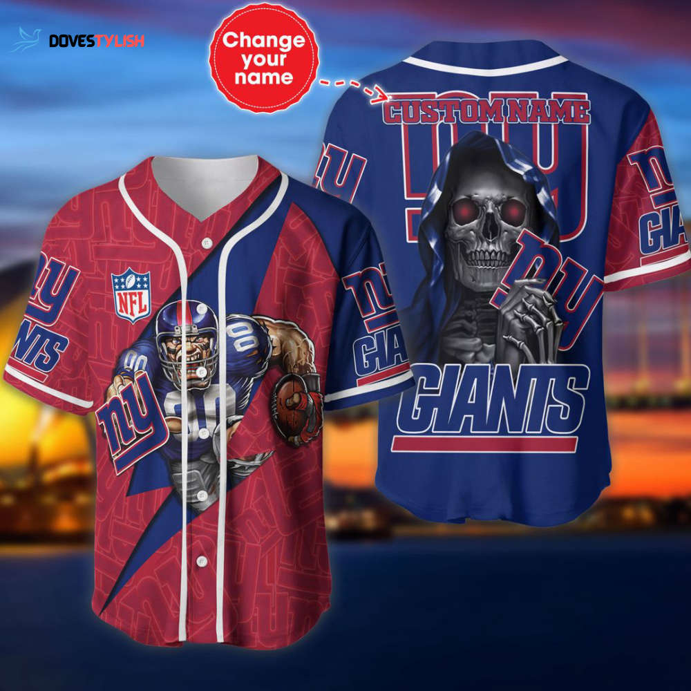 New York Giants Personalized Baseball Jersey Gift for Men Dad New York Giants Personalized Baseball Jersey Gift for Men Dad