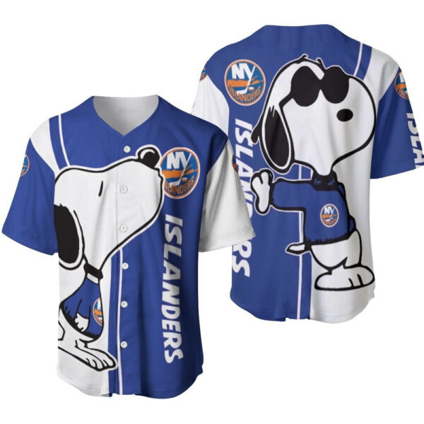 New york Islanders snoopy lover Printed Baseball Jersey