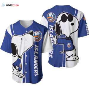 New york Islanders snoopy lover Printed Baseball Jersey