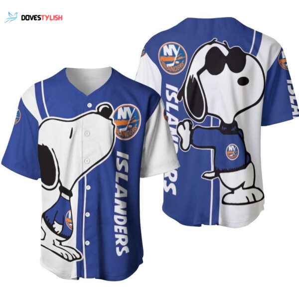 New york Islanders snoopy lover Printed Baseball Jersey
