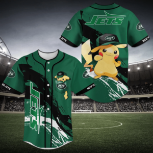 New York Jets NFL Pikachu Baseball Jersey Shirt For Men Women