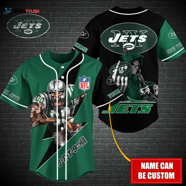 New York Jets Personalized Baseball Jersey