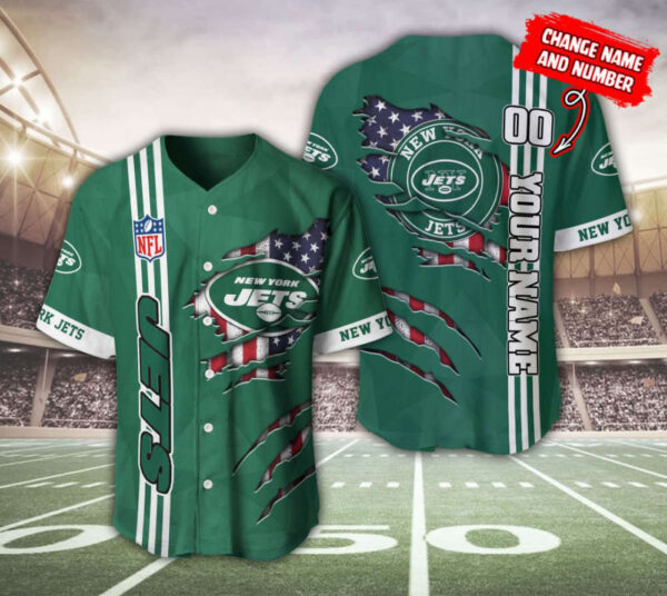 New York Jets Personalized Baseball Jersey