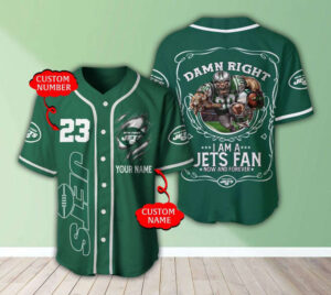 New York Jets Personalized Baseball Jersey
