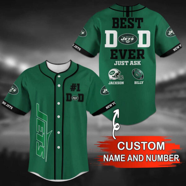 New York Jets Personalized Baseball Jersey