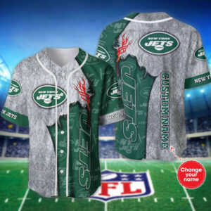 New York Jets Personalized Baseball Jersey