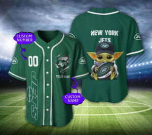 New York Jets Personalized Baseball Jersey