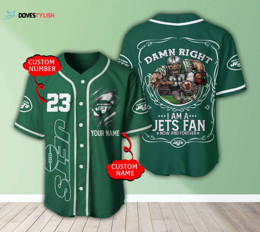 New York Jets Personalized Baseball Jersey New York Jets Personalized Baseball Jersey