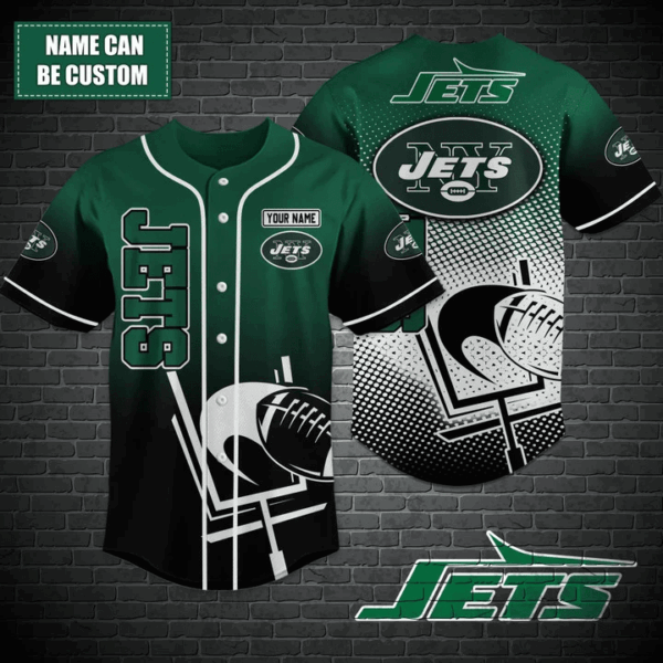 New York Jets Personalized Baseball Jersey
