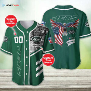 New York Jets Personalized Baseball Jersey Gift for Men Dad