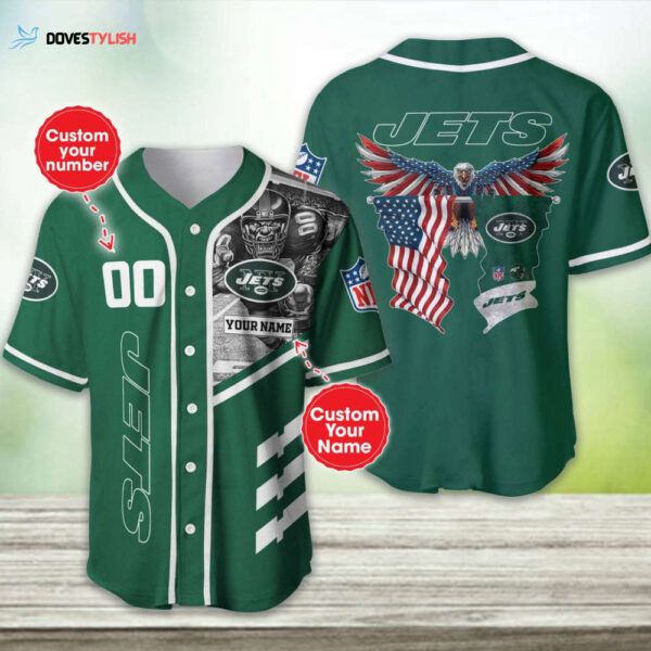 New York Jets Personalized Baseball Jersey Gift for Men Dad