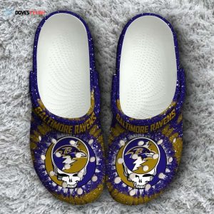 Nfl Baltimore Ravens Grateful Dead Classic Printed Rubber Clogs Crocband Clogs Comfy