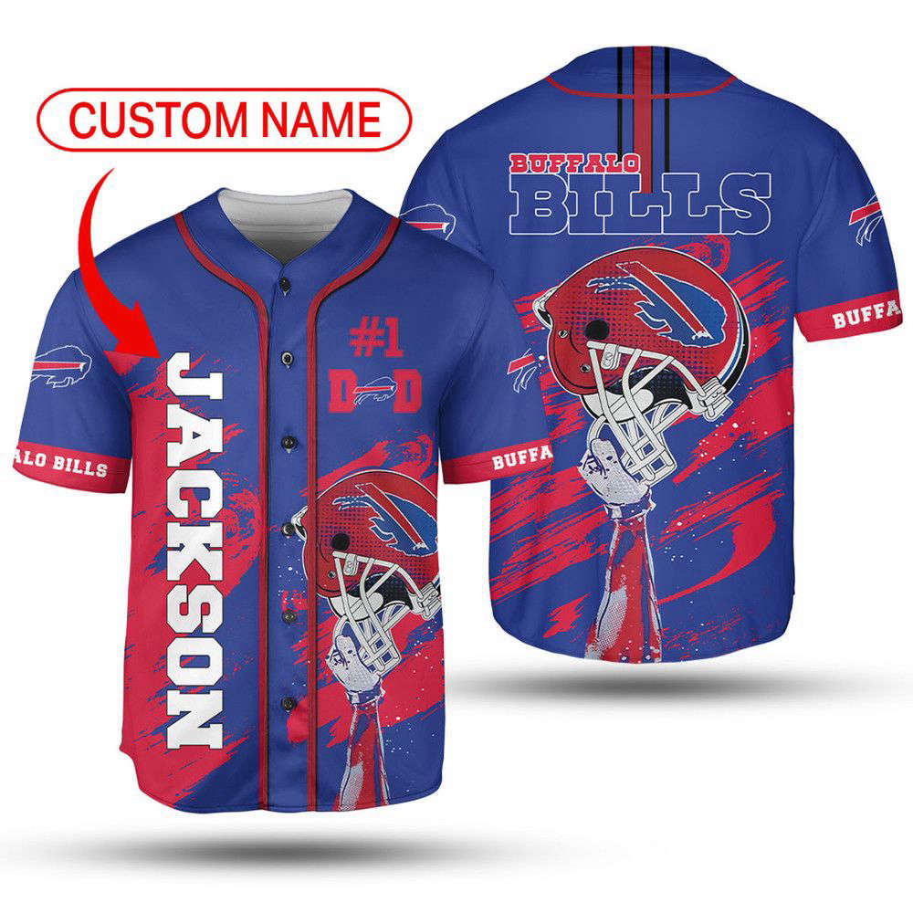 Customized NFL Buffalo Bills Helmet Baseball Jersey – Royal Blue Unisex Shirt Customized NFL Buffalo Bills Helmet Baseball Jersey – Royal Blue Unisex Shirt