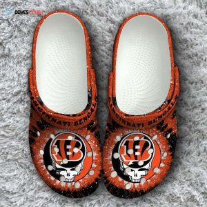 Nfl Cincinnati Bengals Grateful Dead Classic Rubber Crocs Crocband Clogs Comfy Footwe