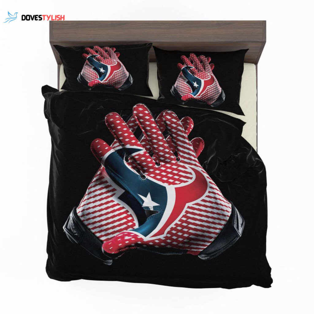 Nfl Houston Texans Football Logo Hands Duvet Cover and Pillowcase Set Bedding Set