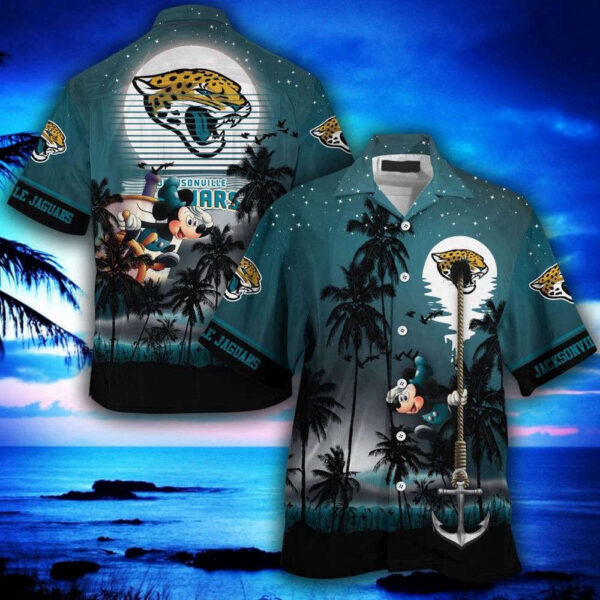 Official NFL Jacksonville Jaguars Mickey Mouse Teal Baseball Jersey Unisex Shirt