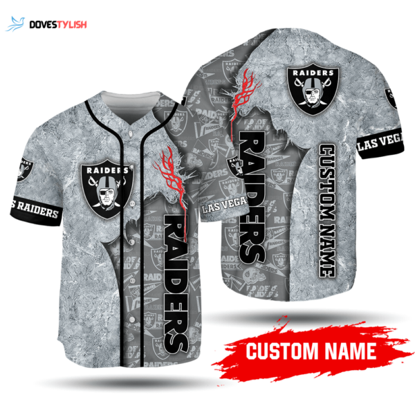 NFL Las Vegas Raiders Custom Name Silver Baseball Jersey For Men And Women