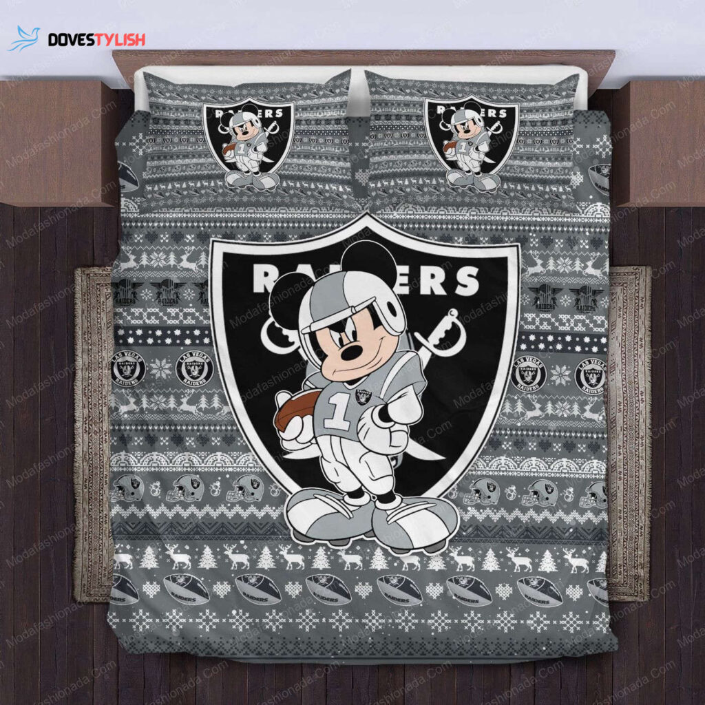 NFL Las Vegas Raiders Mickey Mouse Bedding Sets