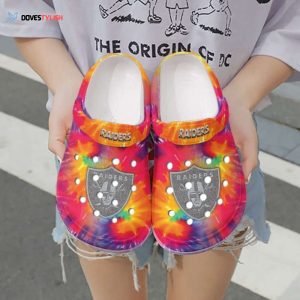 Nfl Las Vegas Raiders Tie Dye Printed for lover Rubber Clogs Shoes Clogs Unisex Footwear