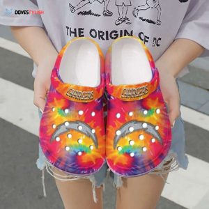 Nfl Los Angeles Chargers Tie Dye lover Rubber Clogs Shoes Clogs Unisex Footwear