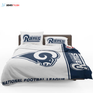 NFL Los Angeles Rams Duvet Cover and Pillowcase Set Bedding Set