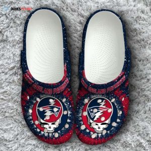 New England Patriots Grateful Dead Rubber Clogs - Comfy & Classic Crocband Footwear