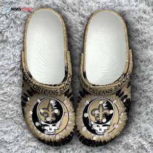 Nfl New Orleans Saints Grateful Dead Classic Rubber Crocs Crocband Clogs Comfy Footwe