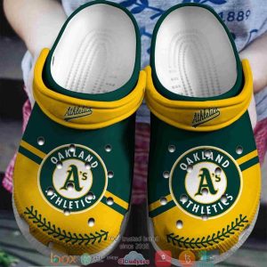 Oakland Athletics green yellow Crocband Clogs – Gift for Men Women Fans – Gift for Men Women Fans