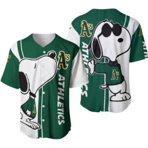 Oakland Athletics snoopy lover Printed Baseball Jersey