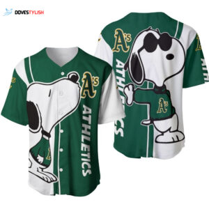 Oakland Athletics snoopy lover Printed Baseball Jersey
