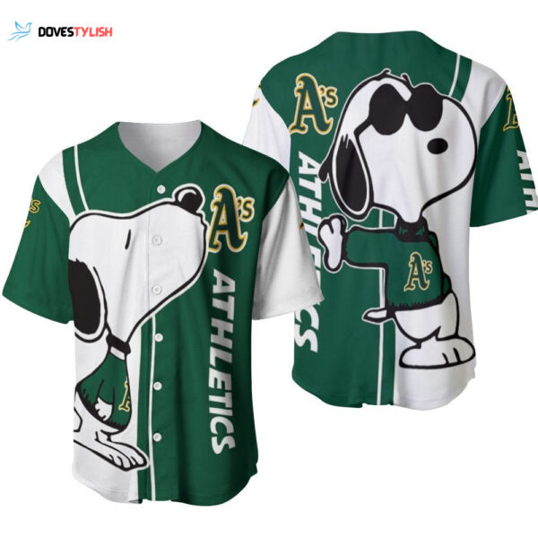 Oakland Athletics snoopy lover Printed Baseball Jersey