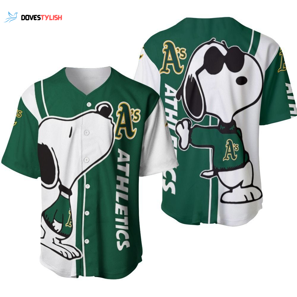 Oakland Athletics snoopy lover Printed Baseball Jersey Oakland Athletics snoopy lover Printed Baseball Jersey
