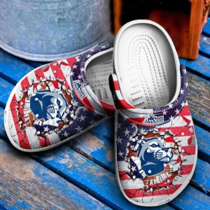 Penn State Nittany Lions Logo Pattern Clogs Classic Clogs Shoes In Red & White