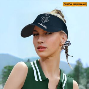 Personalized Carlton AFL Sunscreen Visor Cap Travel Hats For Fan