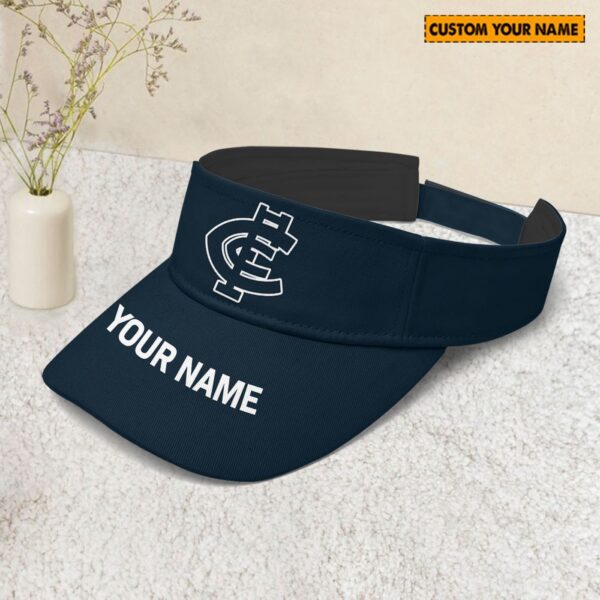 Personalized Carlton AFL Sunscreen Visor Cap Travel Hats For Fan