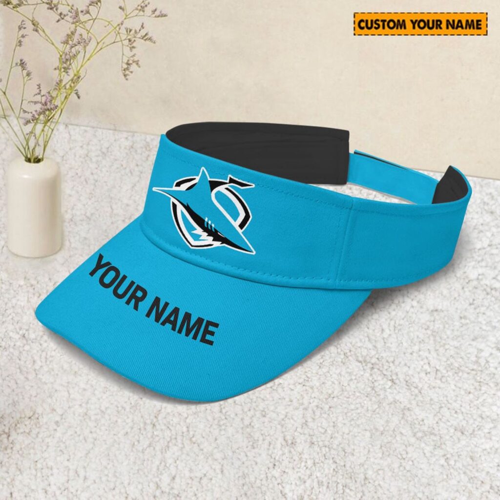 Personalized Cronulla-Sutherland Sharks NRL Sunscreen Visor Cap Travel Hats For Fan