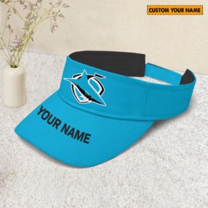 Personalized Cronulla-Sutherland Sharks NRL Sunscreen Visor Cap Travel Hats For Fan