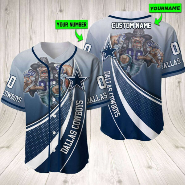 Custom Dallas Cowboys Baseball Jersey with Mascot – Stand Out with Personalized Style