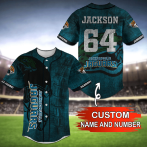 Custom Jacksonville Jaguars NFL Baseball Jersey: Personalized Shirt for Men & Women