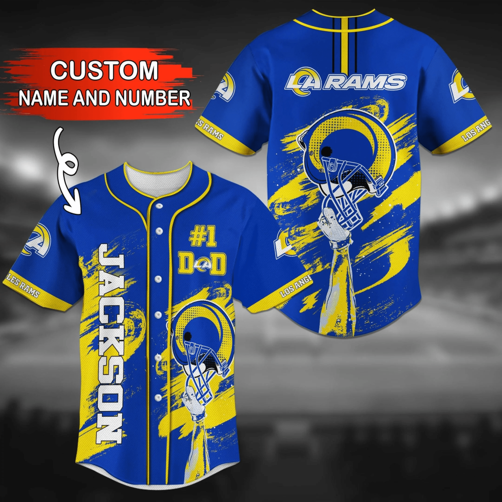 Personalized Los Angeles Rams NFL Baseball Jersey Shirt For Men Women Personalized Los Angeles Rams NFL Baseball Jersey Shirt For Men Women