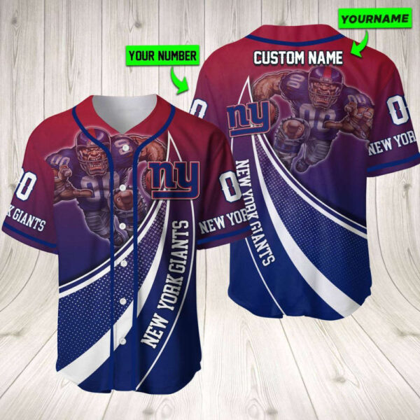 Personalized New York Giants Baseball Jersey Baseball Jersey Mascot