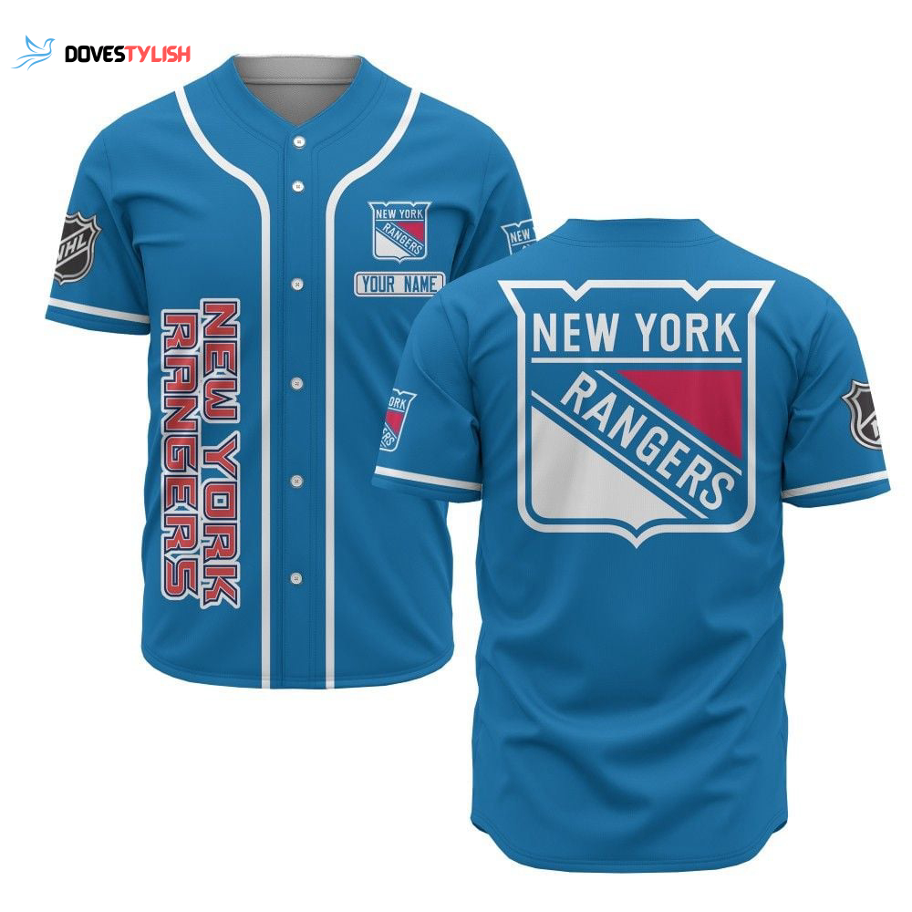 Personalized New York Rangers Baseball Jersey Custom For Fans Personalized New York Rangers Baseball Jersey Custom For Fans