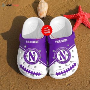 Personalized Northwestern Wildcats NCAA Division for lover Rubber Clogs Clogband Clogs Comfy Footwea