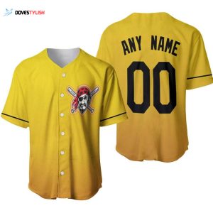 Custom Pittsburgh Pirates 00 Anyname Throwback Yellow Jersey - Perfect Gift for Baseball Fans