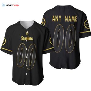 Personalized Pittsburgh Steelers 00 Anyname Jersey - Black Golden Edition Perfect Gift for Fans