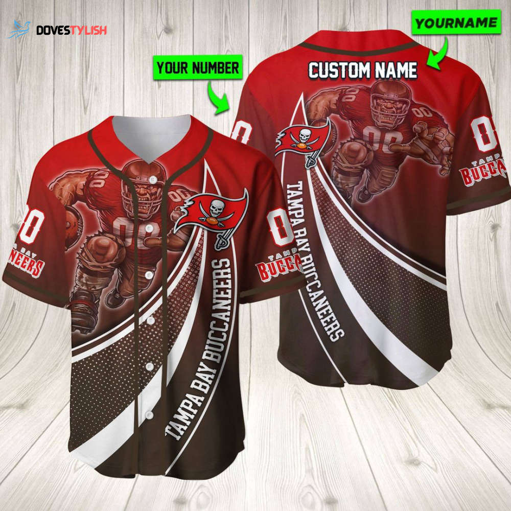 Personalized Tampa Bay Buccaneers Baseball Jersey Baseball Jersey Mascot Personalized Tampa Bay Buccaneers Baseball Jersey Baseball Jersey Mascot