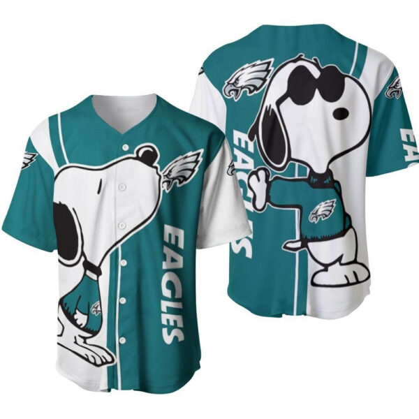Philadelphia Eagles snoopy lover Printed Baseball Jersey Gift for Fans