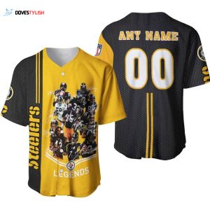 Pittsburgh Steelers Legends Signed Allover Baseball Jersey - Customizable Gift for Fans