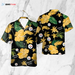 Pittsburgh Steelers Nfl Color Hibiscus Button Up Hawaiian Shirt